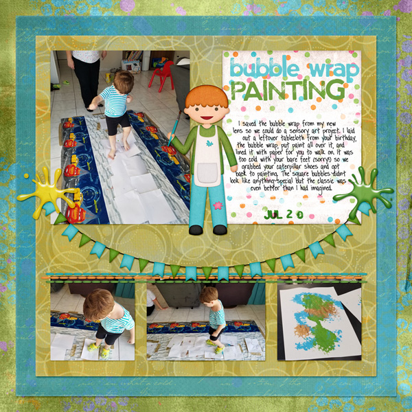 bubble wrap painting