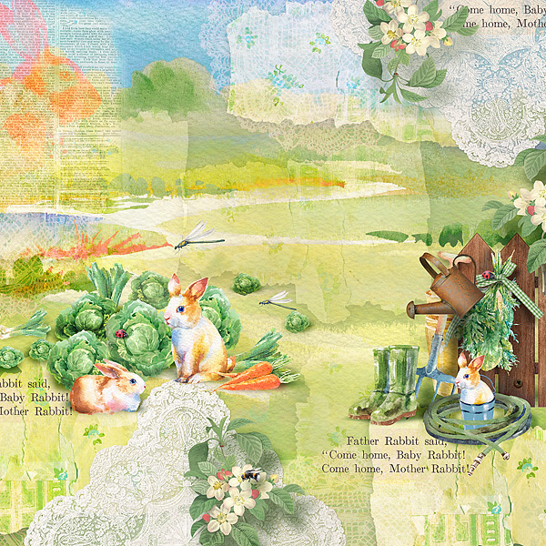 Bunny garden scene