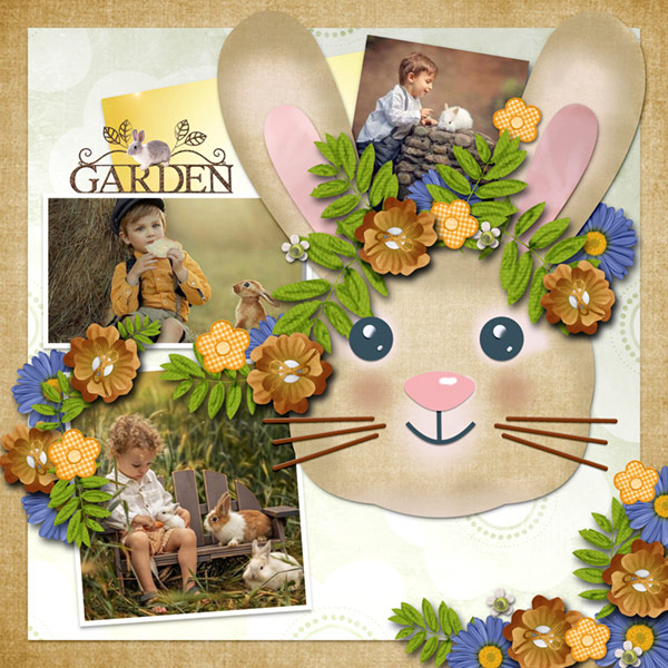Bunny Garden using template DT SoLo1