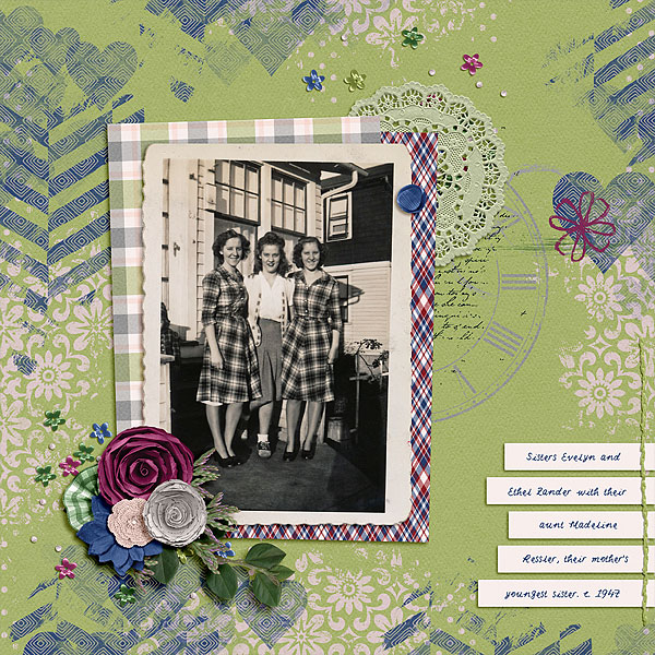 c1947 - Ethel and Evelyn with Aunt Madeline