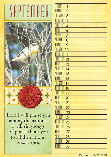 Calendar page - September 2024