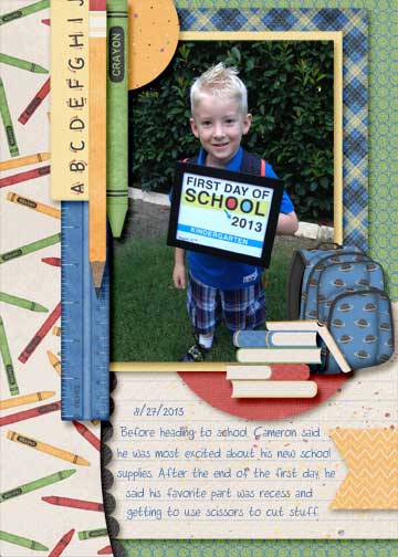 Cameron First Day of Kindergarten