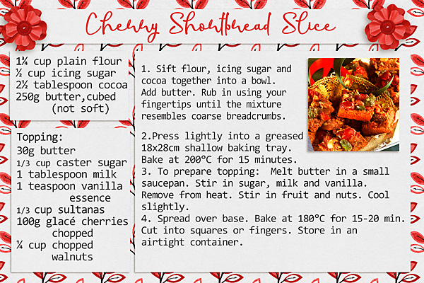 Cherry Shortbread Slice