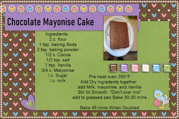 Chocolate Mayonnaise Cake