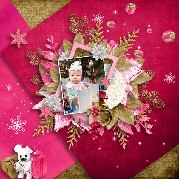christmas in gold and pink