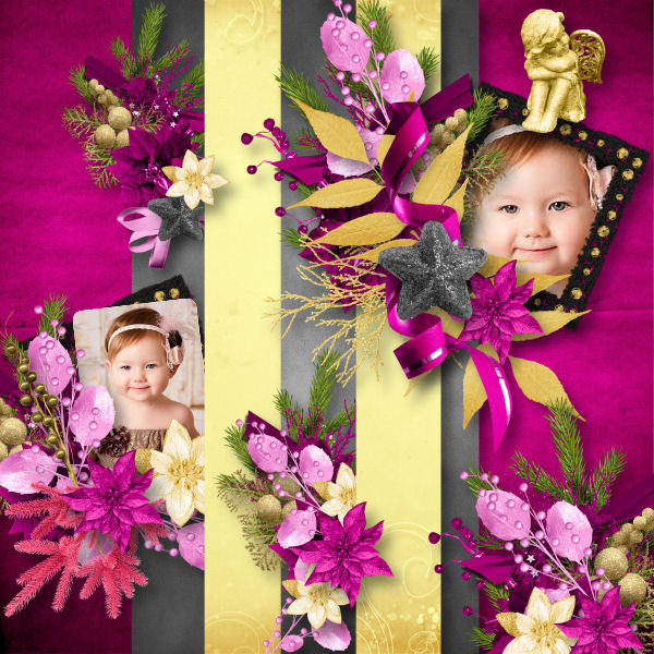 christmas in gold and pink
