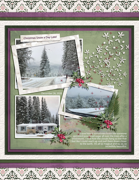 CHRISTMAS SNOW A DAY LATE