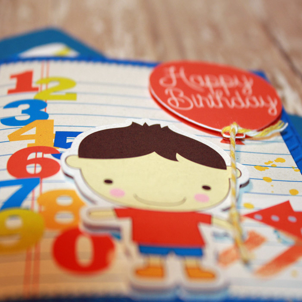 Close up detail Happy Birthday Card