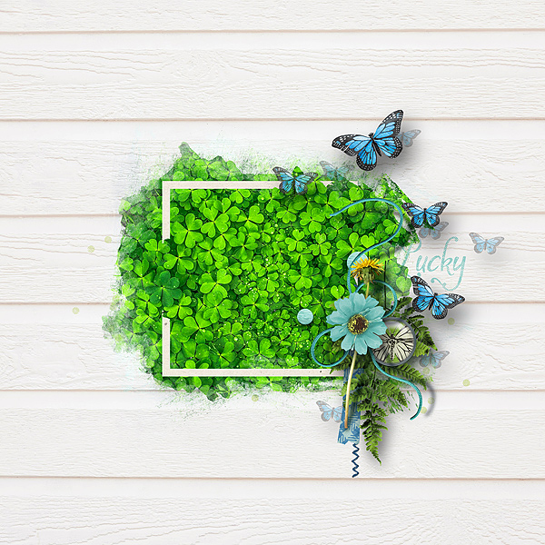 Clover Cluster White BG