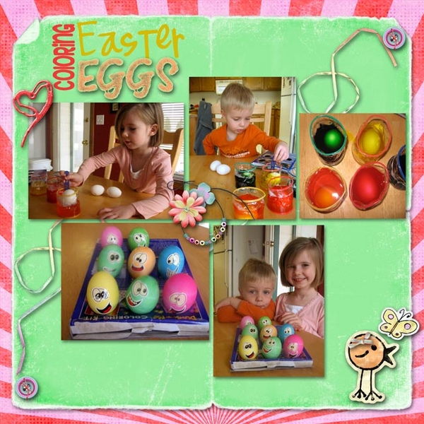 Coloring Easter Eggs Left