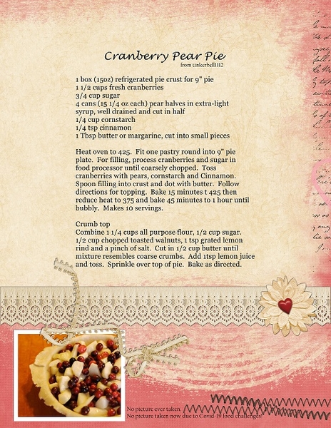 Cranberry Pear Pie Recipe Page