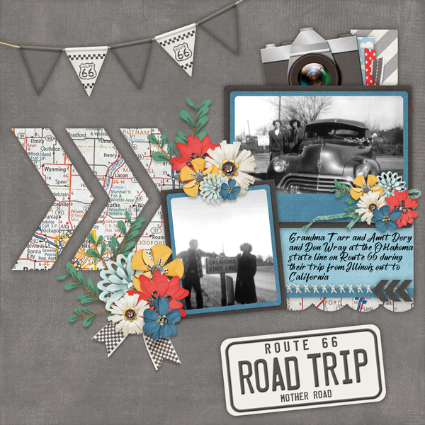 Crisp Days Template #3-Miss Fish with Historic Route 66-Magical Scraps Galo
