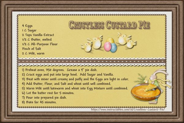 Crustless Custard Pie