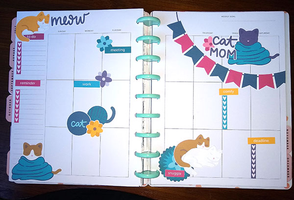 Cuddly Cats Planner Layout