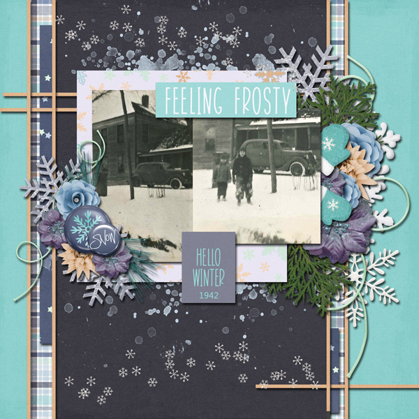 Daily Download Challange January- I used the kit and a template from Ping M