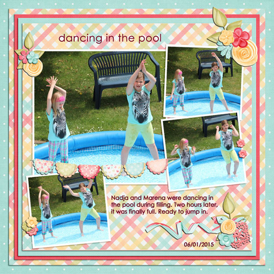 dancing in the pool