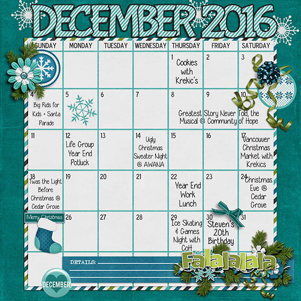 Dec 2016 Calendar