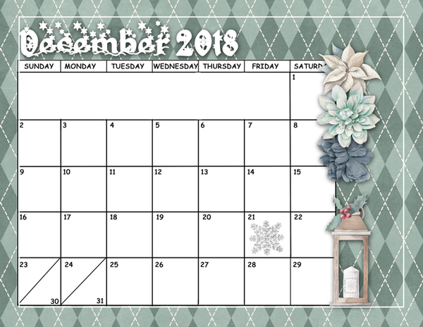 December 2018 Sum-Up Calendar