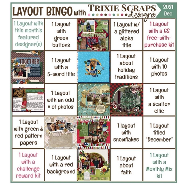 December 2021 Bingo Card