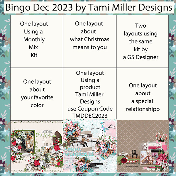 December Bingo Board