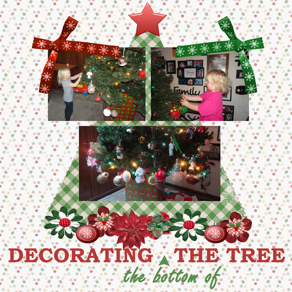 Decorating the bottom of the tree
