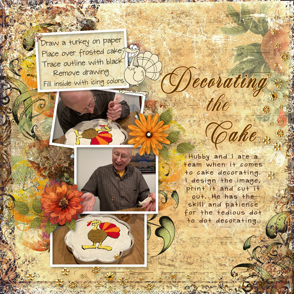 Decorating the Thanksgiving Cake