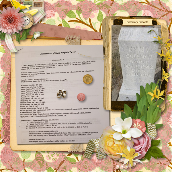 Descendants Of Mary Virginia Tarver