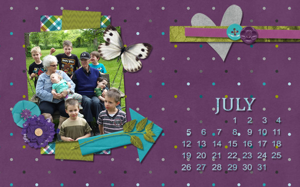 desktop calendar July