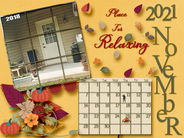 Desktop November Calendar