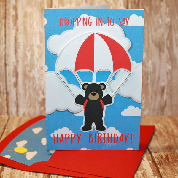 Dropping In Happy Birthday card