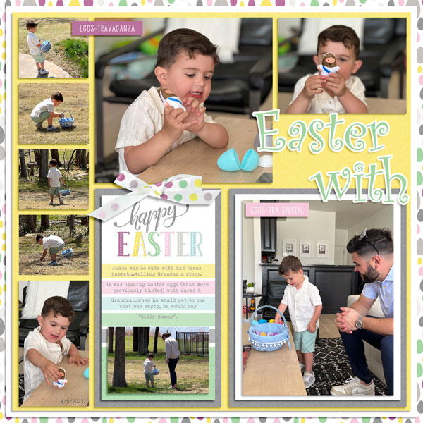 Easter - Jaxon hunting eggs 4.9.2023