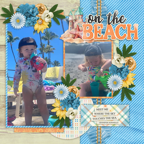 Easy Breezy Summer Beach with Word Art + Plaids-Aimee September Templat