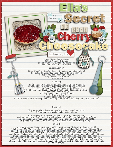 Ella's no bake cheesecake