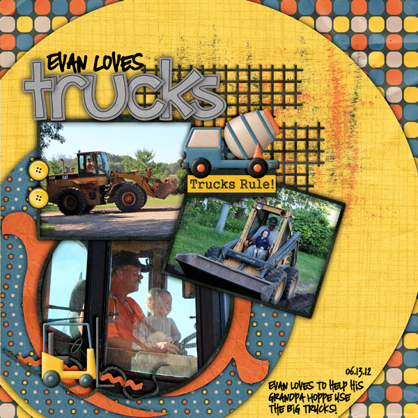 Evan loves Trucks!