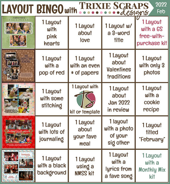 Feb 2022 Layout Bingo