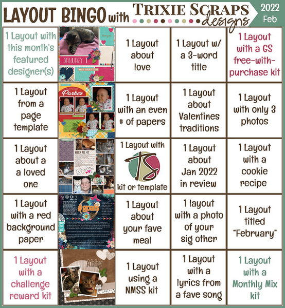February 2022 Layout Bingo Challenge