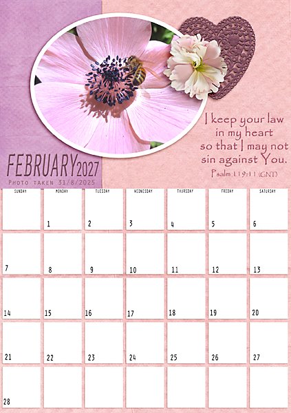 February Calendar 2027