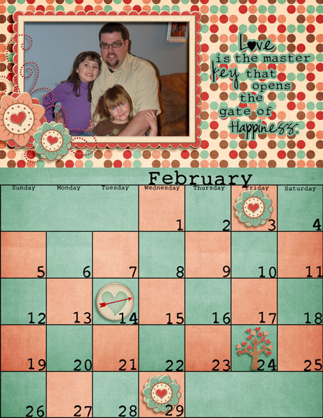 February Calendar Page