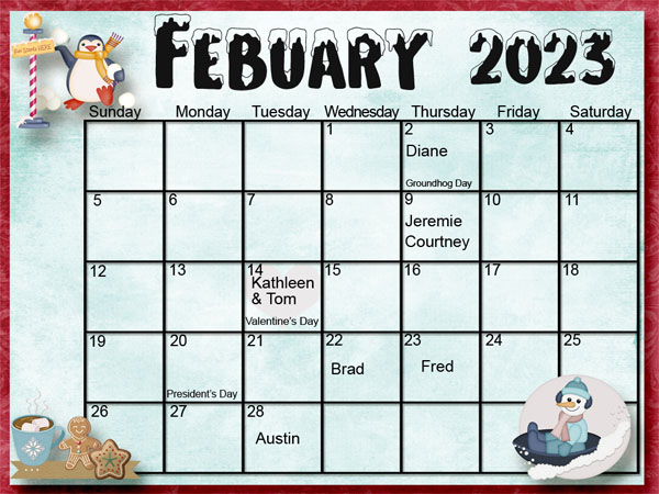 February Calendar