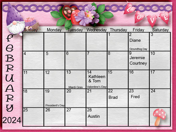 February Calendar