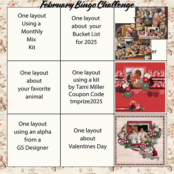 February Layout Bingo