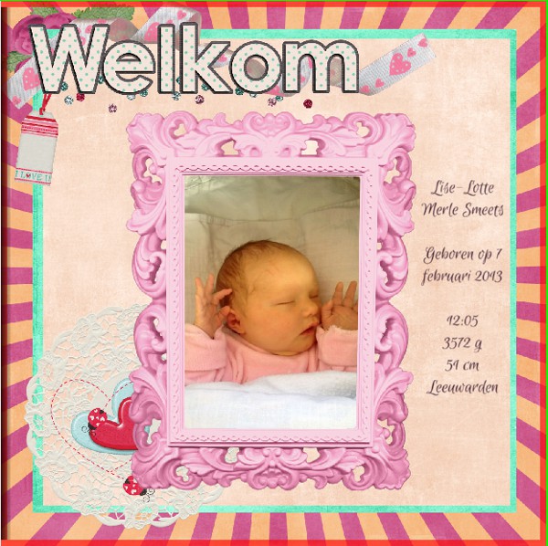 First page baby album