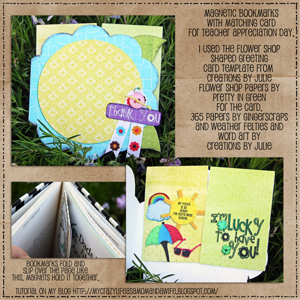 Flower Card with Matching Magnetic Bookmarks