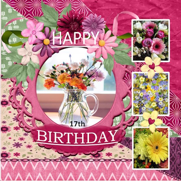 FotSept.2025-Gingerscraps 17th Birthday Template challenge #1 -ALL BLOOMomontage1.jpg