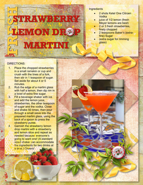 Fresh Strawberry Lemon Drop Martini