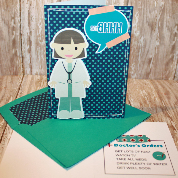 Get Well Card with Matching Envelope