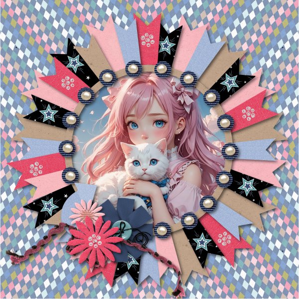 girl and cat
