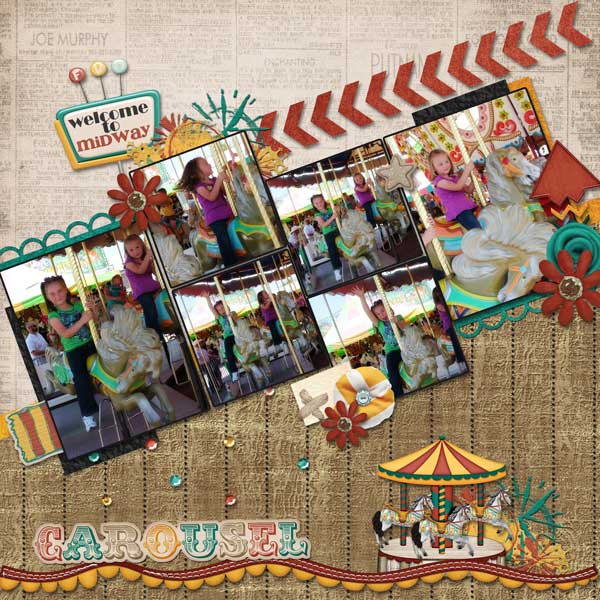 Girls Riding Carousel