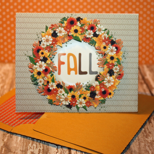 Golden Days Wreath card
