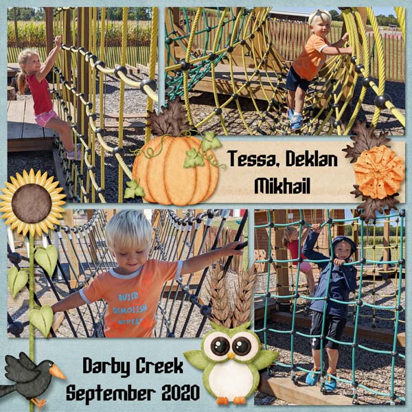 Grands having fall fun